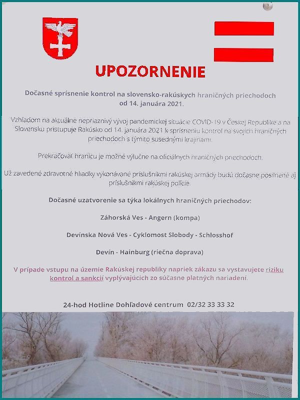 most upozornenie 2021
